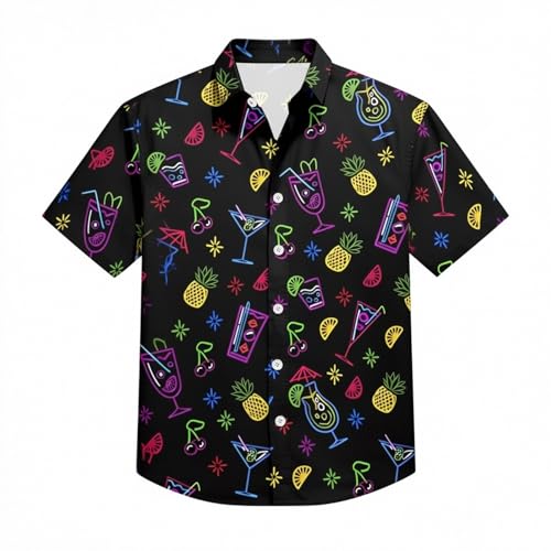 Camisa Verano Hombre Slim Fit,Camiseta Deporte Hombre Tecnica,Casual de Verano para con Estampado y Botones Corte Regular Ideal para Uso en la Playa Polo T Shirt Top