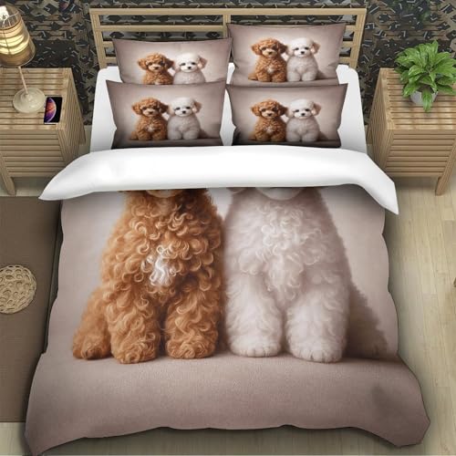 Housse de couette caniche 140x200 en microfibre pour lit simple - 5