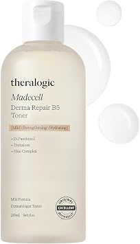 Madecell Derma Repair B5 Toner - Inner Skin Moisturizing & Soothing Essence Toner for Sensitive Skin with Dexpantenol & Madecassoside - Hypoallergenic, Vegan, Fragrance Free, 9.48 fl.oz.