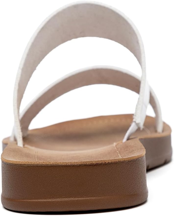 Women Casual Open Toe Two Bands with Elastic Fashion Slide Flat Sandal - Image 3