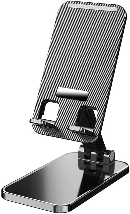 Soporte de teléfono para escritorio ángulo y altura ajustables Totalmente plegable Soporte para teléfono celular portátil y tableta iPad con base