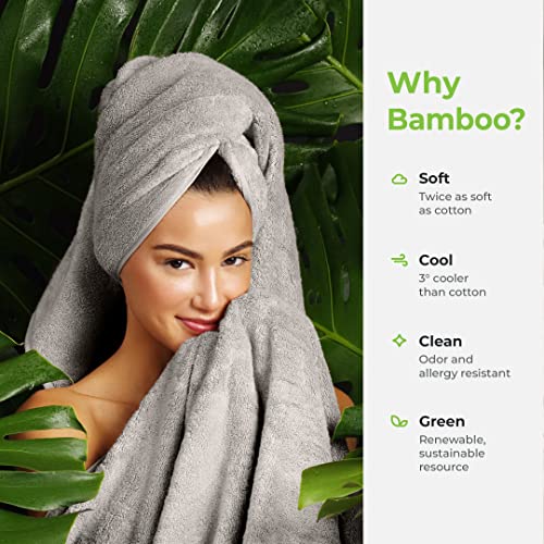 Cariloha Organic Bamboo-Viscose And Turkish Cotton Bath Towel - Luxuriously Soft And Odor-Resistant - 600 Gsm - 30" X 56" - Harbor Gray #TOP3