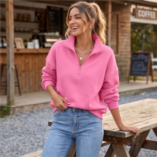 Quarter Zip Pullover Women Lightweight Fleece Cute Pullover Shirt - image 9