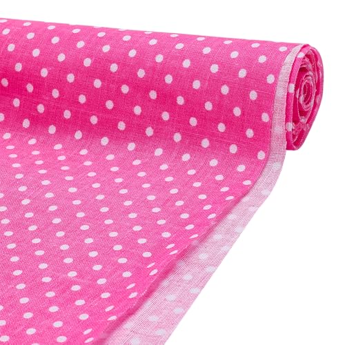 FINGERINSPIRE Mini paquete de tela con lunares para acolchar, 102 x 158 cm, algodón rosa caliente, tela de patchwork, para coser y manualidades, artículos de manualidades, accesorios de ropa
