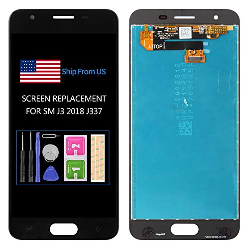 For Samsung Galaxy J3 2018 J337 Screen Replacement J337V LCD J3 Star J337T/J3 Aura/J3 Achieve J337P/Eclipse 2/Express Prime 3 J337A J337AZ Display Touch Assembly Sensor Digitizer Kit (Black)
