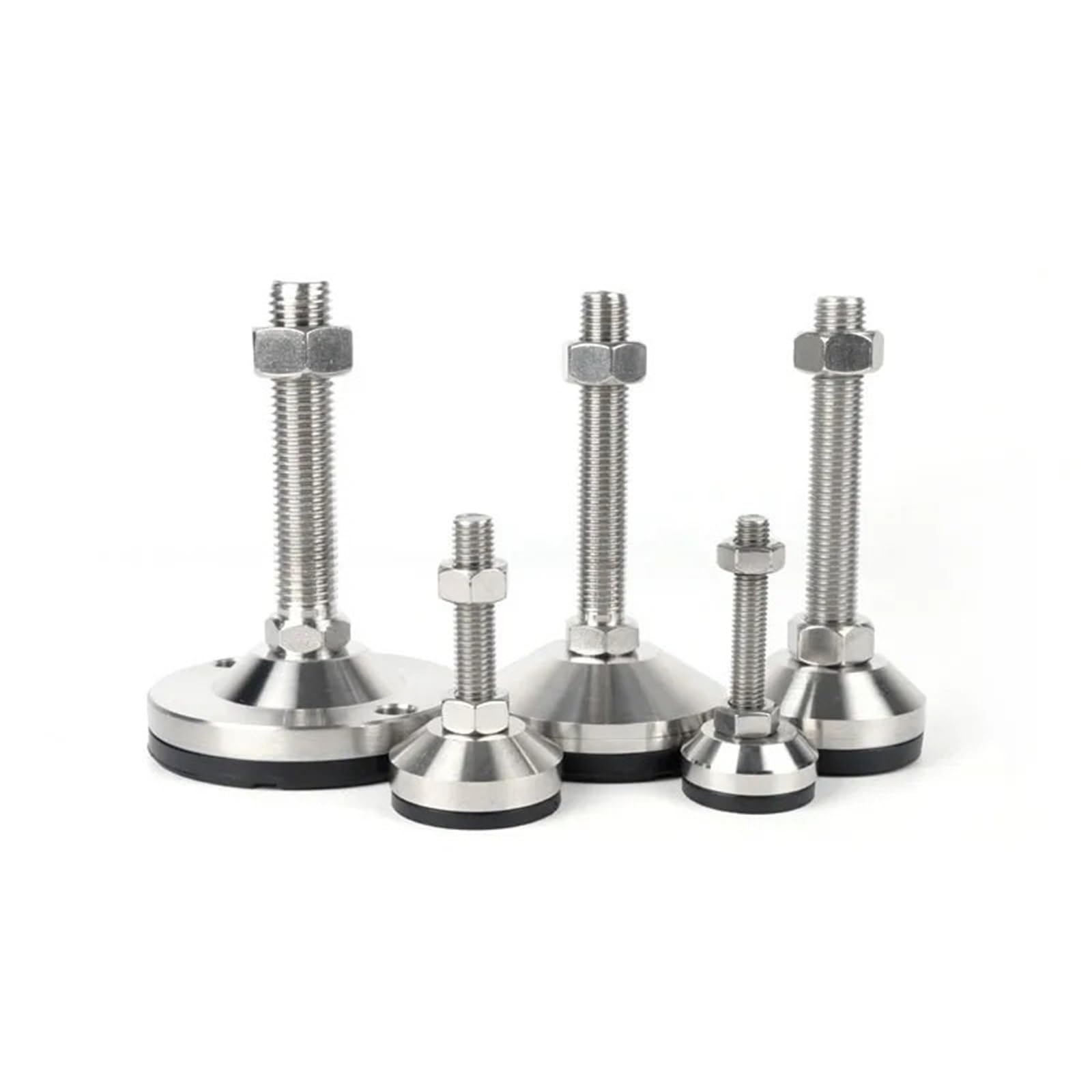 Rialzi Per Mobili Piede fisso regolabile for carichi pesanti, 4 pezzi, in acciaio inossidabile, antiscivolo, for mobili di macchinari industriali(50xM12x50mm)