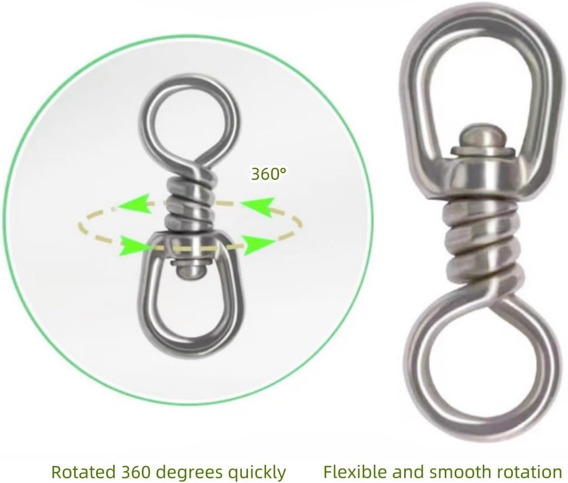 10pcs Stainless Steel Single Winding Ring Universal Figure-Eight Ring Big Thing Connector Bolt Dog Fishing Accessories (48mm(2#)-10Pcs)