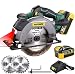 Produktbild Akku Kreissäge, Professional POPOMAN 18V Akku Handkreissäge(4,0 Ah Akku, 1 Std. Schnellladegerät 4.0A) Max. Schnitttiefe: 90°: 52mm / 45°: 35mm mit Laserführung, 2 x Sägeblatt-Ø: 165 mm - MTW300B
