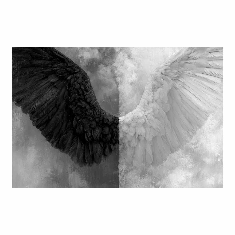 HOQIU Black And White Pictures For Walls Monochrome Wings Print prints for walls, canvas wall art, for Living Room Bedroom Bathroom Home Office Wall Decoration(Multicolor)-80x120cm Unframed