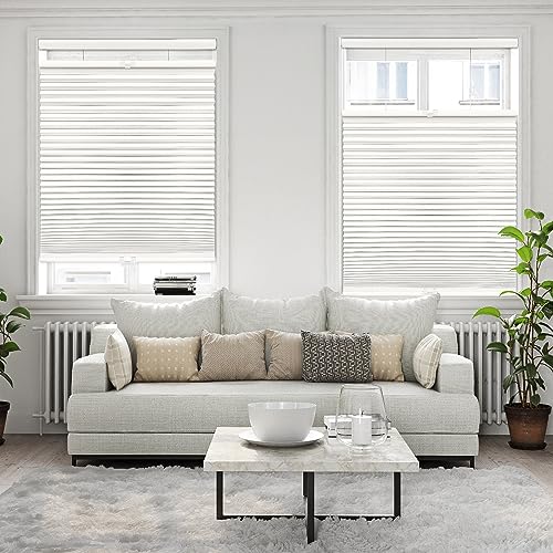 DEZ FURNISHINGS Cordless 1.5" Blackout Top Down Bottom Up Cellular Shade, 24"W x 72"H, Cream by DEZ Furnishings - Used condition - Image 4