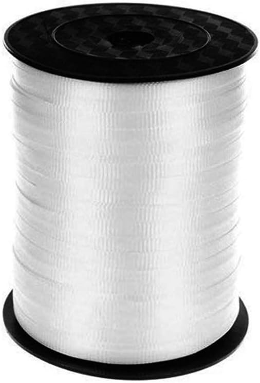 Yeelan 500 Yard Balloon Curling Ribbon Crimped Ribbon Roll Balloons String For Party Wedding Festival Decoration Gift Wrapping Etc (White)