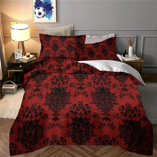 Housse de couette baroque anti-plis en microfibre pour un lit single impeccable