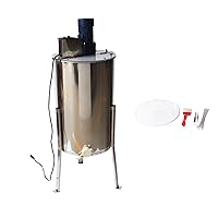Vista 1 de TECHTONGDA Extractor eléctrico de miel, extractor de abeja de 3 marcos, tambor giratorio de panal de abeja de acero inoxidable, equipo de centrífuga