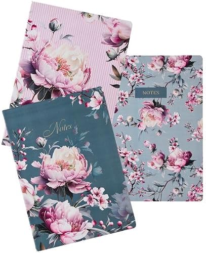 Design by Violet Harmony A5 Lined Notebook Set (Pack of 3) - Beautiful Journals for Writing & Reflection