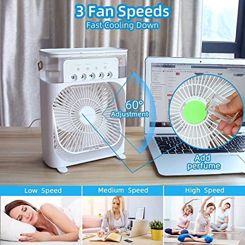 Image of Portable Air Conditioner Fan Personal Cooler Desk Fan for Shop, Office, Kitchen, USB Powered Mini AC, Portable Humidifier Air Cooler Fan, Mini Cooler For Home With 3 Speed Mode, 1 pc