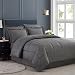 Sweet Home Collection 8 Piece Bed In A Bag with Dobby Stripe Comforter, Sheet Set, Bed Skirt, and Sham Set - Queen - Gray