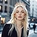 Gold Tiaras Crown And Jewelry Sets for women,Tiaras Earrings and Necklace for Wedding, Birthday,Rhinestone Crystal Bridal Jewelry Sets for Costume Birthday Party Prom (Gold White)
