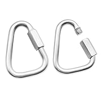 Vista 10 de Anvin Paquete de 2 eslabones rápidos grandes M10 de 3/8 pulgadas, mosquetones de servicio pesado de acero inoxidable, conector de eslabones