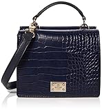  Bessie LondonTop Handle Croc Flap TopMujerBolso de manoAzul (Navy)11x14x19 Centimeters (W x H x L)
