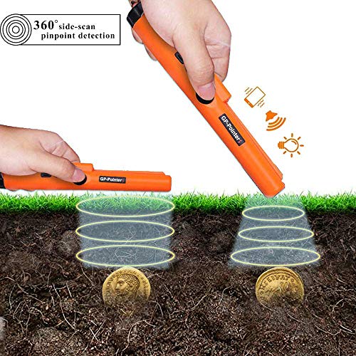 Handheld Metal Detector Waterproof 360° Scanning Unearthing Treasure Finder With High Sensitivity Pin Pointer Include Battery Belt And Holster Portable For Adults And Kids #TOP5