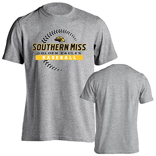 Sport Your Gear Southern Miss Baseball Seams Collegiate Fan T-Shirt - Athletic Heather - X-Large