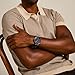 Fossil Men's Minimalist Quartz Stainless Steel and Leather Two-Hand Watch, Color: Black (Model: FS5447)