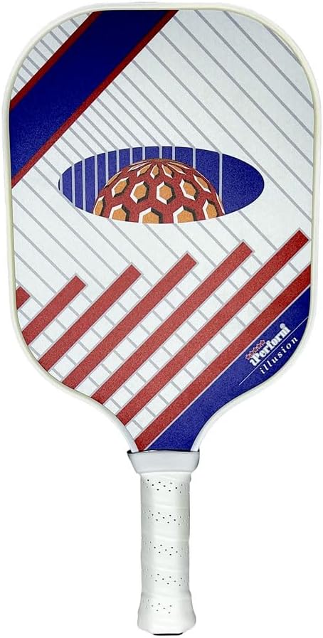 Pickleball Paddle Set Two Fiberglass Paddles & 4 White Balls with Black Bag Illusion by iPerform Brand