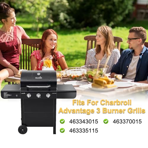 Image of Grill Replacement Parts for Charbroil Advantage 3 Burner 463343015, 463370015, 463335115, Cast Iron Grill Grates, Heat Plates Tents, Burners and Igniters for Char-Broil 463343015