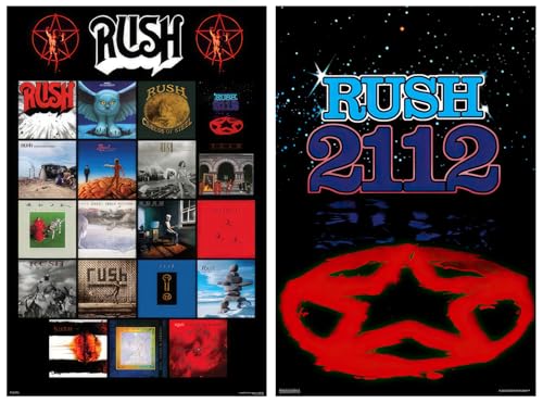 Rush - 2 Piece Music Poster Set (Album Covers Montage