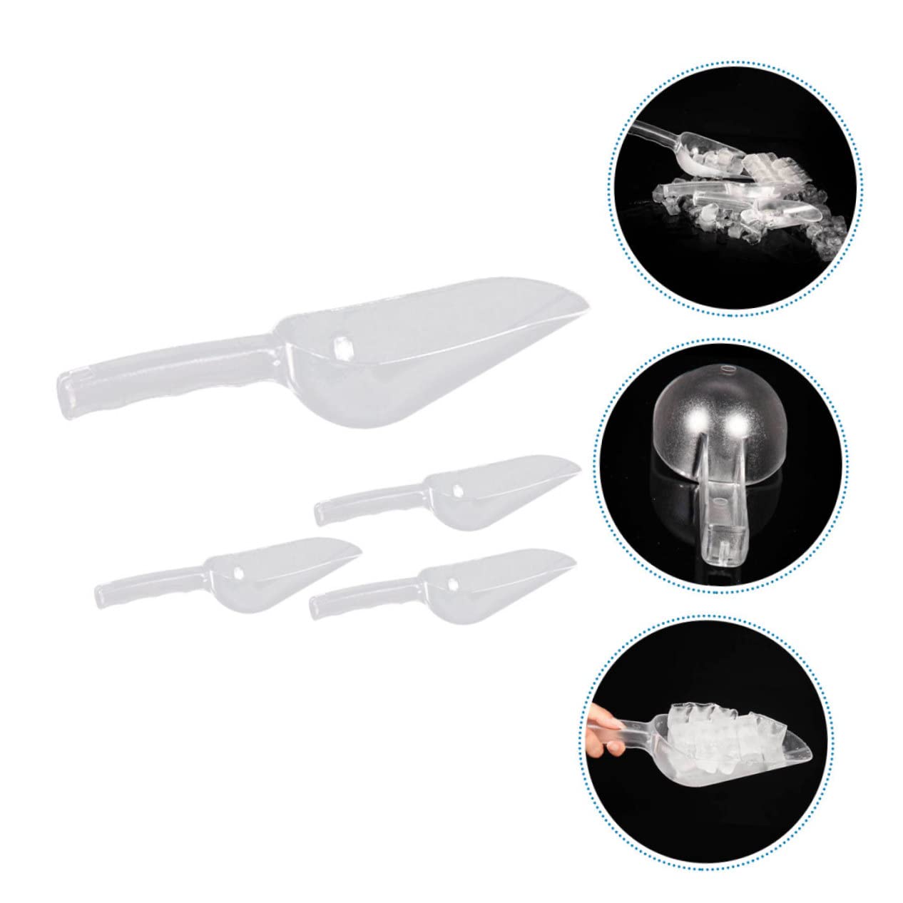 Alipis 2 Sätze Teiliges Kunststoff Für Tierfutter Ergonomisches Design Bruchsicher Vielseitig Für Bar Und Restaurant Futterschaufel Für Haustiere Und Eiswürfel 4 Stücke * 2