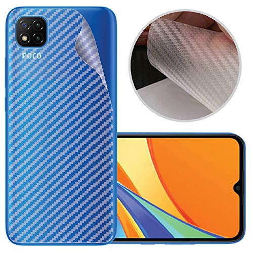 Image of Compatible with Redmi Poco C3 Back Screen Protective Film Carbon Fiber Skin Transparent Screen Guard Sticker
