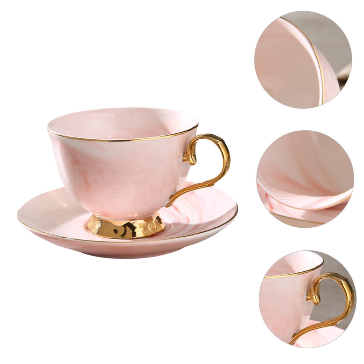 STOBAZA Tazza da Caffè in Ceramica con Piattino di Tazze Nordiche Tazza per Latte in Ceramica per Tè Caffè Espresso Cappuccino Cioccolata Calda