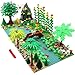 Produktbild Feleph Dschungel Spielzeug Set Baum Regenwald Klassische Bauklötze mit 2 Grundplatten, Garten, Brücke, Pflanzen, Bäume, Blumen, Tiere, Kuh, Bausteine, Waldlandschaft, Kit kompatibel mit großen Marken