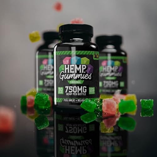Hemp Bombs Original Hemp Gummies - Premium Gummi Supplement Made At Our Facility In The Usa - 50 Count Large Size 750 Mg #TOP3