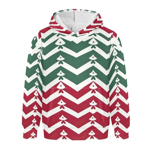 Kids Hoodies Sweaters Christmas Xmas Trees Hooded Sweatshirts with Big Pockets for Boys Girls B0400299