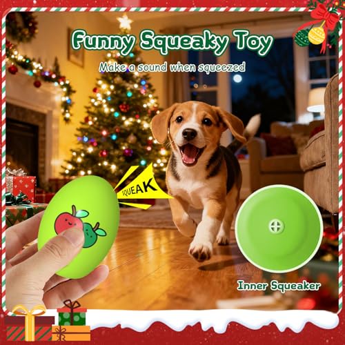 TOPWE Hundespielzeug Ball, [5 Stück] Lustig Weich Quietschend Egg Hundebälle, Interaktives Quietsche Ball für Welpen, Kleine