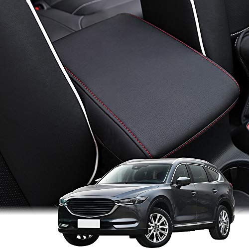 INTGET Car Center Console Cover for Mazda CX5/CX-5 Accessories 2024 2023 2022 2021 2018 2019 2020 Armrest Cover Dog Seat Arm Rest Box Lid Protector(Red)