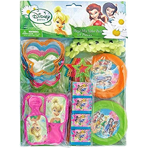 Disney Tinkerbell Assorted Birthday Party Favour Value Pack (48 Pack), Multi Color.