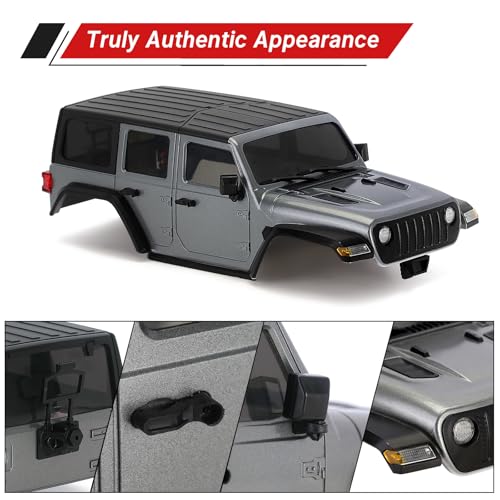 INJORA 133g 6.10in Wheelbase Shell - ABS Hardtop Body Kit with Front Rear Bumpers for TRX4M Bronco Defender 1/18 RC Crawler Chassis (Army Green) - Thumbnail 2