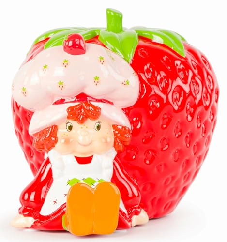 Image of Jay Franco Strawberry Shortcake Ceramic Piggy Bank - Kids Room Decor & Coin Bank - Children's Learning Resource