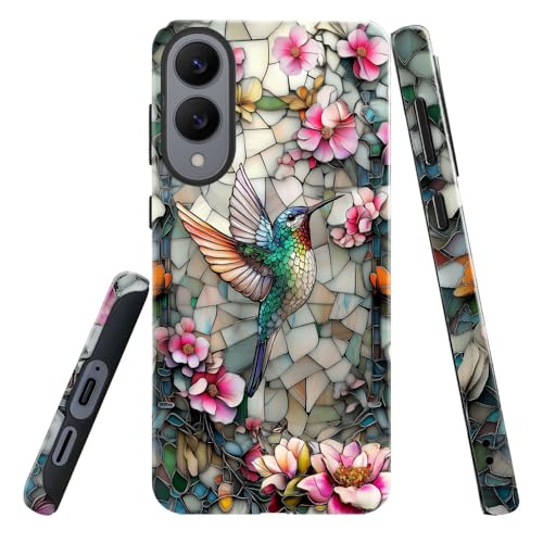 DAIZAG Case for Samsung Galaxy S25 Edge,Military-Grade Protection Cover,Hummingbird Blooming Flowers（Glossy）