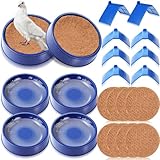 Pigeon Supplies Includes: 4 Pcs Pigeon Nest Bowls, 4 Pcs Palm Nest Pads, 8 Pcs Grid Nesting Stands, suitable for creating a comfortable pigeon nesting box or quail nesting box setup; Create a cozy and neat nest for your birds - an easy way to build t...