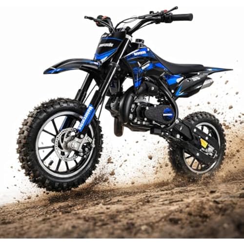 YOXIER 50cc Gas Dirt Bike for Kids 8-14, 2-Stroke Gas Power Mini Motorcycle