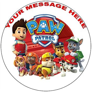 PAW Patrol Personalised Edible Birthday Cake Topper 8" Circle (Icing Sheet)