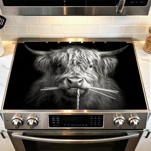 Image of Highland Cow Stove Top Cover for Electric Stove, 28.4 x 20.5 in.
