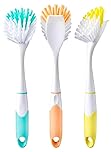 ZOVEXA,Washing Up Brushes Set - Scrubbing with Durable Bristles-Dish Brush for Kitchen Sink, Pots & Pans, Non-Scratch Bristles - Pack of 3