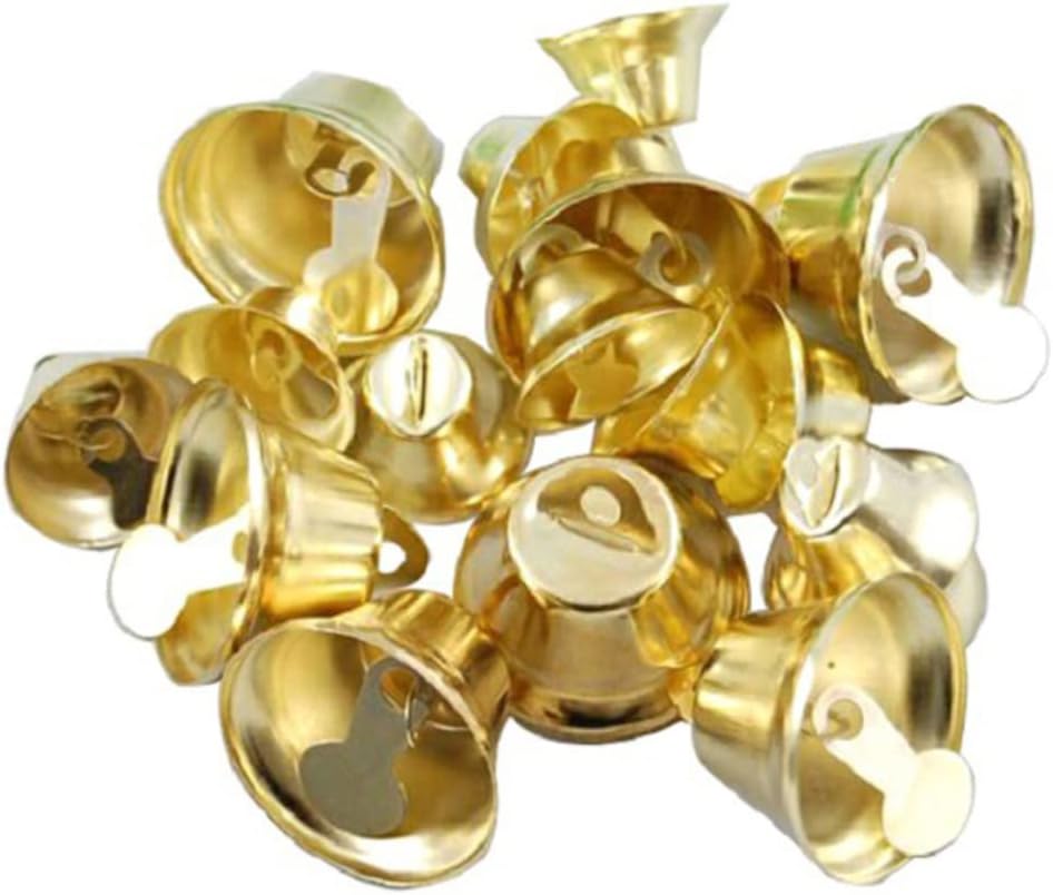 Homoyoyo 120pcs Mini Gold Jingle Bells - Small Decorative Bells for Crafts - Christmas Tree Ornaments 35CM