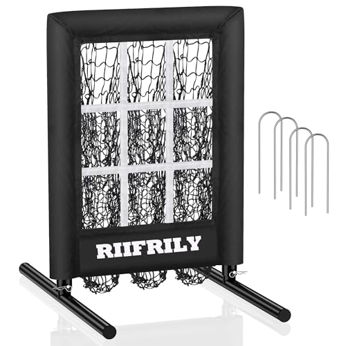 Heavy-Duty 9-Hole Baseball Pitching Net with Strike Zone