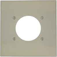 Vista 2 de Leviton Placa de pared para toma de corriente/receptáculo de montaje empotrado de 2 segmentos, tamaño estándar, termoestable, 80526-BLK, negro