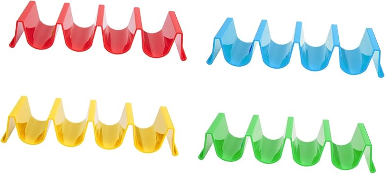 TEHAUX 4Pcs Colorful Taco Holders Stand for Supple Tacos Fits Standard Size Plates for Kitchen Dining and Entertaining
